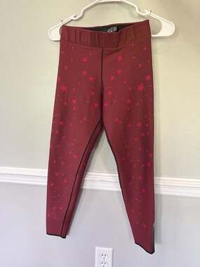 COR Designed by Ultracor Burgundy Pink Star Print Galaxy High-Rise Leggings